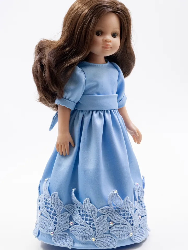 Paola Reina doll clothes, Long doll dress with lace for 13 inch doll, Exclusive clothes for dolls, Doll clothes, Dress