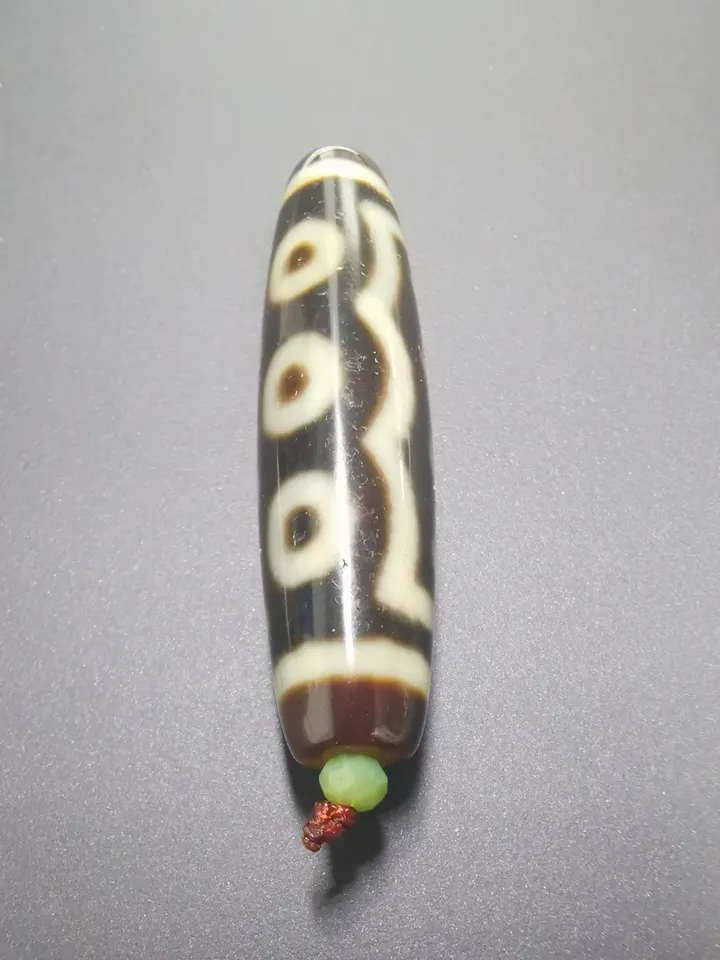 Gandhanra Antique Tibetan Dzi Bead(30 Years Old),Unique 5 Eyed Zee Bead,Protective Amulet Bead,Attract Wealth and Good Luck