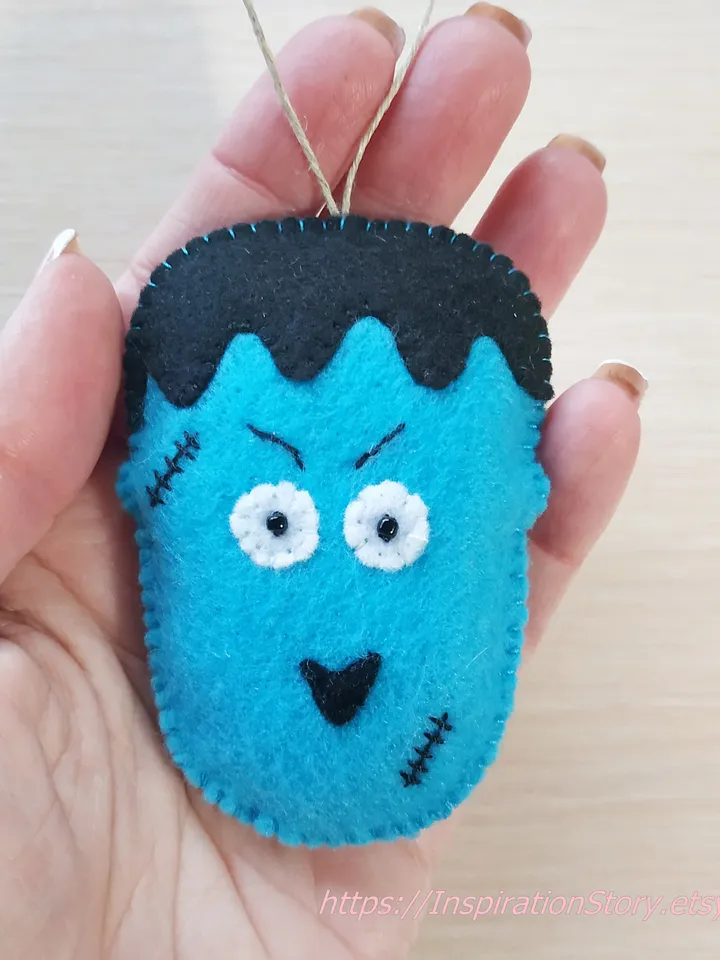 Halloween franky pattern, Halloween pattern, felt pattern, franky sewing pattern, franky ornament, felt franky pattern, Halloween décor, Halloween gift, Halloween plush franky, plush monster franky toy