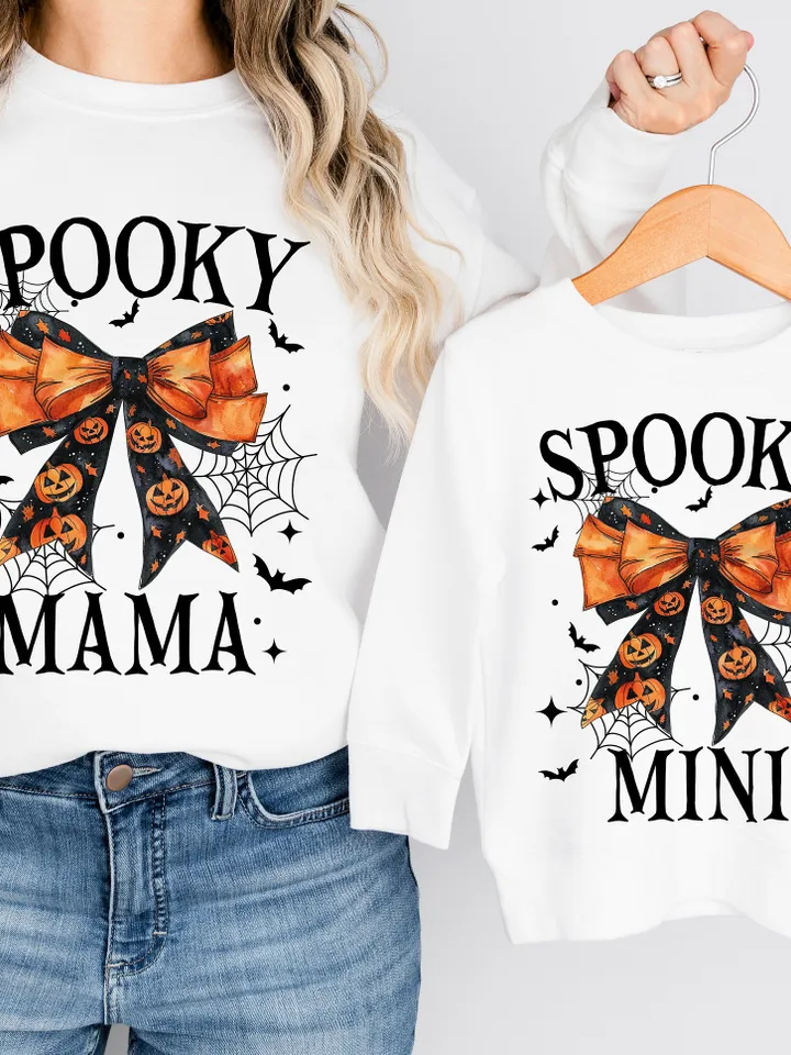 Spooky Mama Mini Png, Coquette Halloween Png, Spooky Season Png, Retro Halloween Png, Spooky vibes Png, Fall Png,Mama Mini Halloween Shirt
