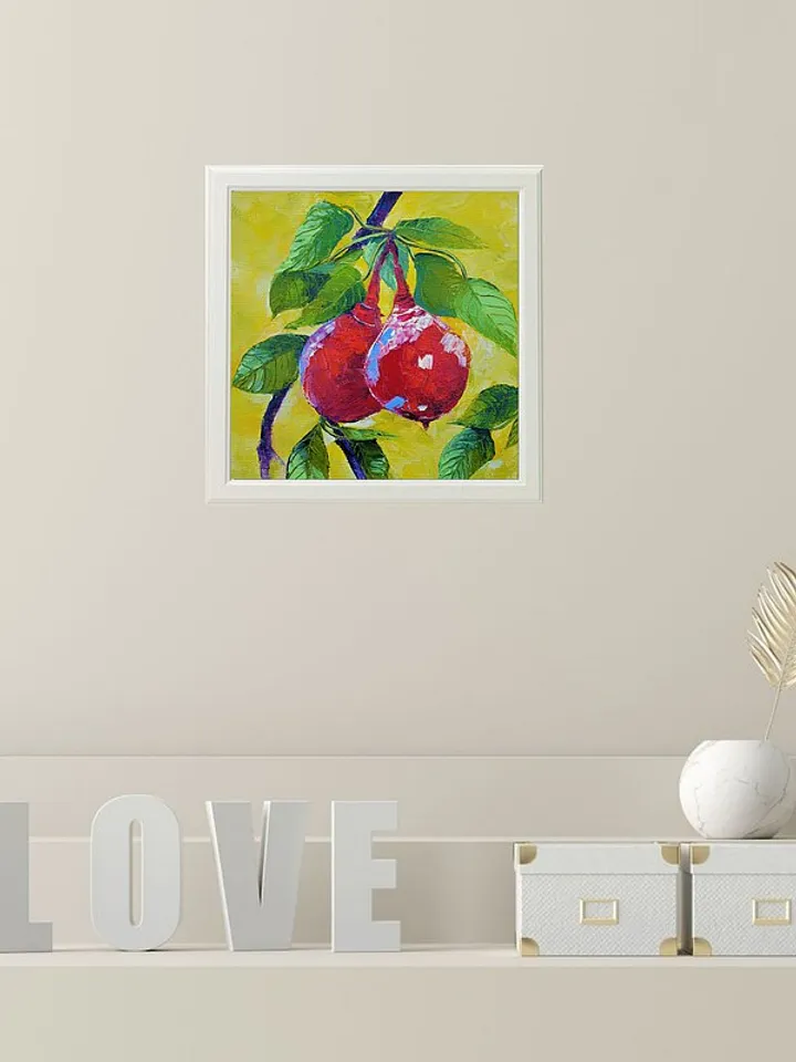Pear Painting Fruit Original Art Tree Wall Art Impasto Oil Painting Canvas