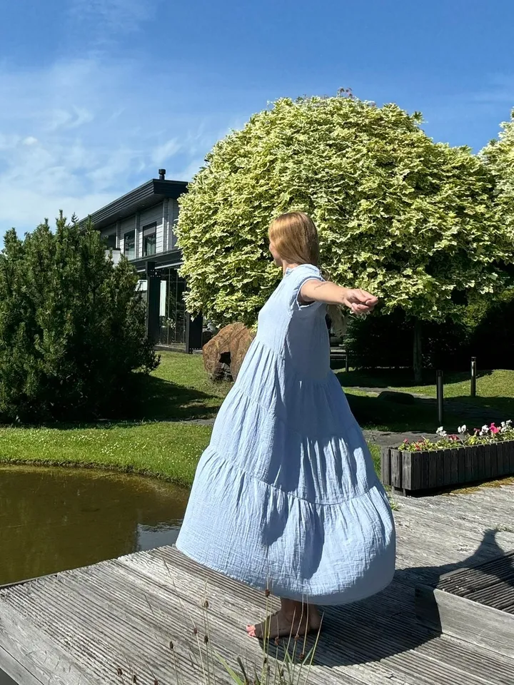 Romantic musline summer feminine NATA dress / comfort women vacation summer long oversize dress | maxi flowy cotton designer dress