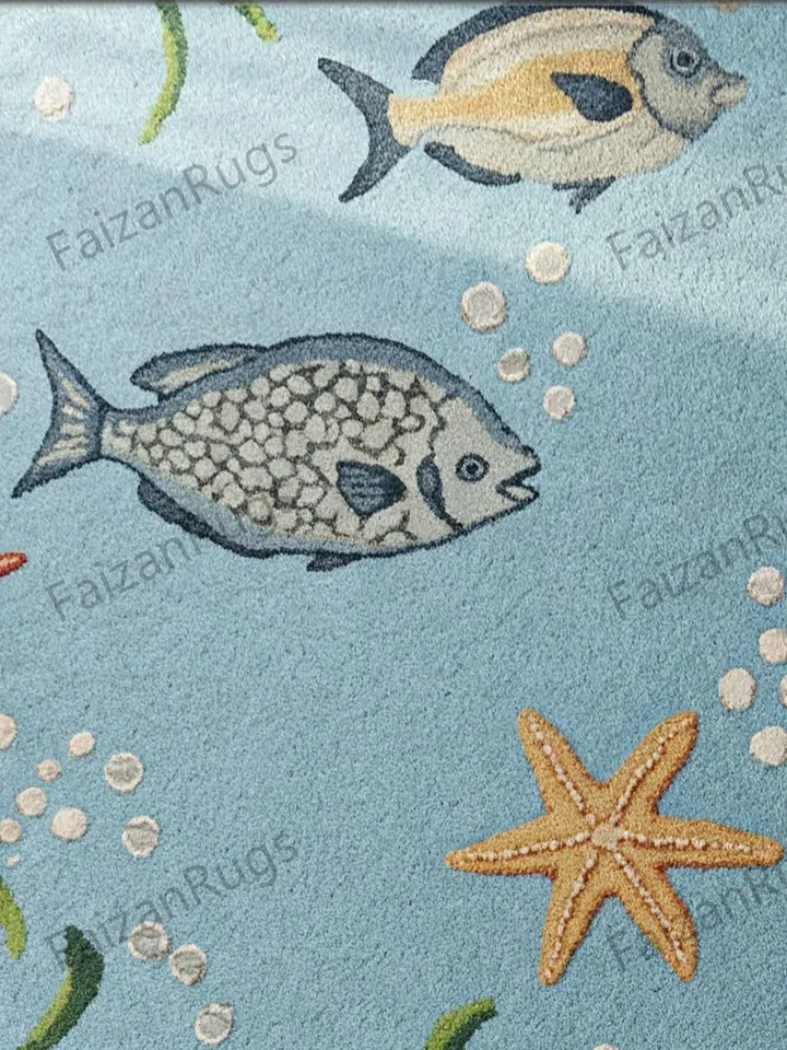 Buy the Under the Sea Rug, Handmade Area Rug, Carpet for Home, Bedroom Rug. Living Room Rug, Kids Carpet, 3x5, 4x6, 5x7, 7x10, 8x10, 9x12