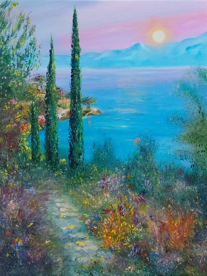 Seascape ○40х50cm (16х20inc)○My author's original painting ○Oil on canvas on a wide stretcher.