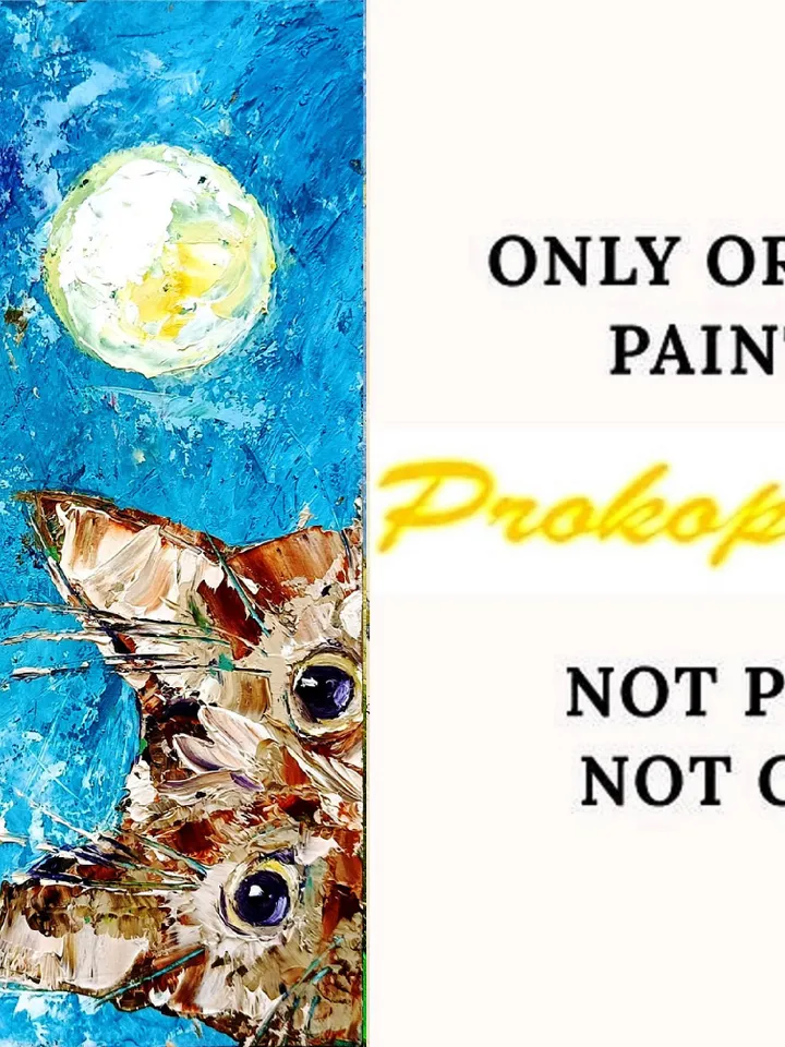 Cat Painting Animal Eyes Original Art Cat Lover Artwork Spring Gifts for Her Personalized Gifts by ArtProkopaloSv 7x5