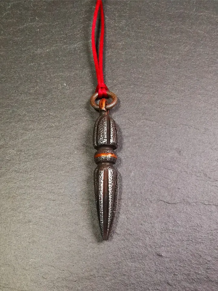 Gandhanra Handmade Tibetan Amulet ,Kila(Dorje Phurba) , Trantic Buddhism Ritual Implement Pendant,Made of Cold Iron,2.5"