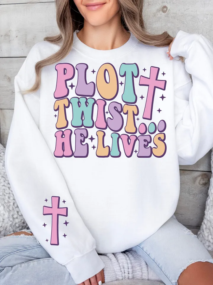 Plot Twist He Lives SVG | Plot Twist He Lives PNG | He is Risen Svg | He is Risen Png | Retro Easter Svg | Retro Easter Png | Cute Easter