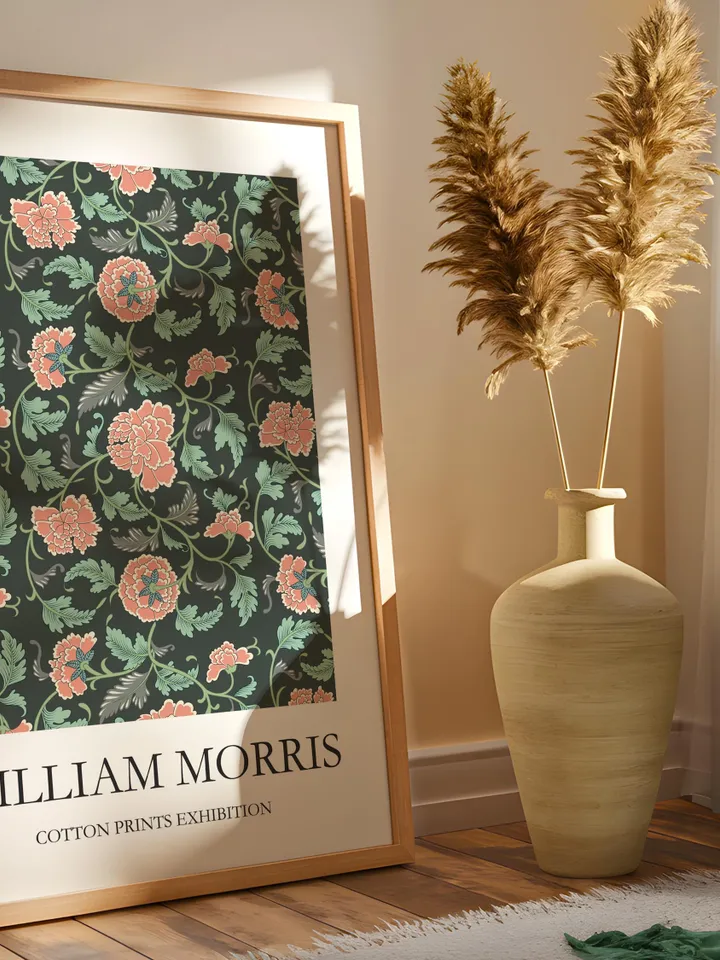 William Morris Style Wall Art Print Vintage Textile Poster Museum Inspired Design Home Decor Interior Pattern Digital Download Gift Floral
