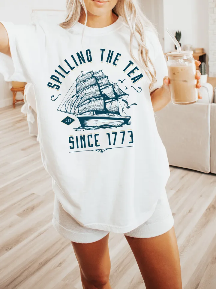 Spilling the Tea Since 1773 Png, America PNG, 4th of July PNG, Digital Download Png, Independence Day png, Retro America, USA png, 1776 png