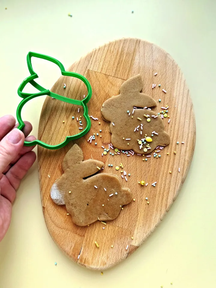 Easter rabbit cookie cutter Custom stamp for cake topper gingerbread decor cutters sugar cookies polimer clay