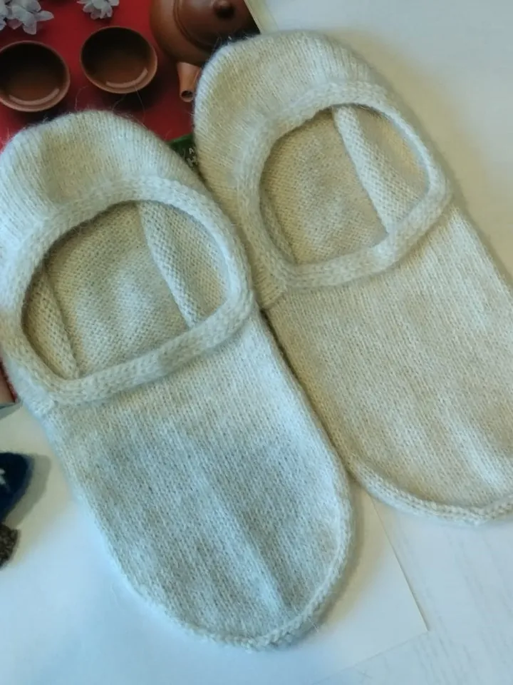 Footprints for the home, warming, healing, made of goat fluff, handmade knitted socks