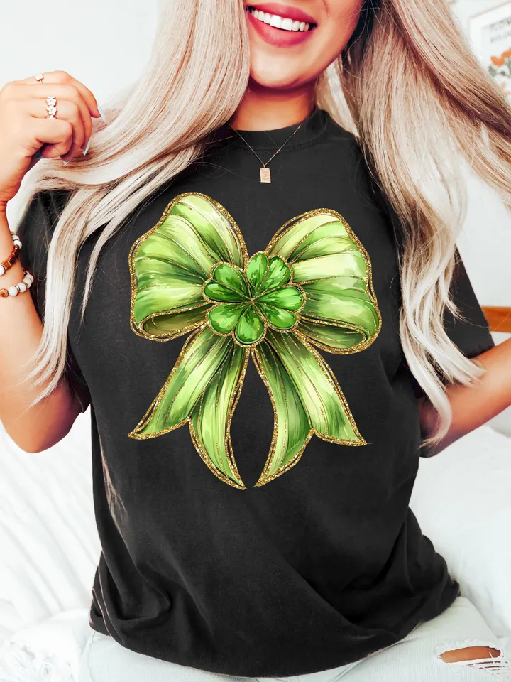 St. Patrick’s Day Bow png, St Patricks Coquette PNG, Coquette PNG, Glitter Faux Disco png, St Patrick's Day png, Shiny Irish png, Shamrock
