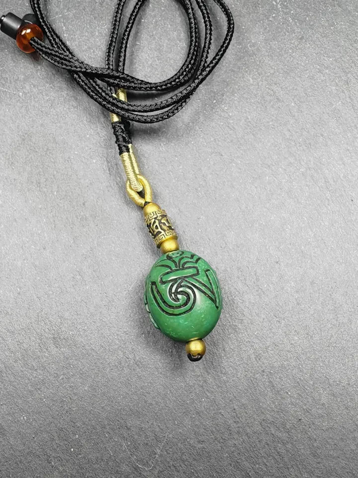 Optimized Turquoise Tibetan Citipai Skull Master Amulet, Gandhanra Hand Carved Tibetan Protective Charm,Spiritual Necklaces