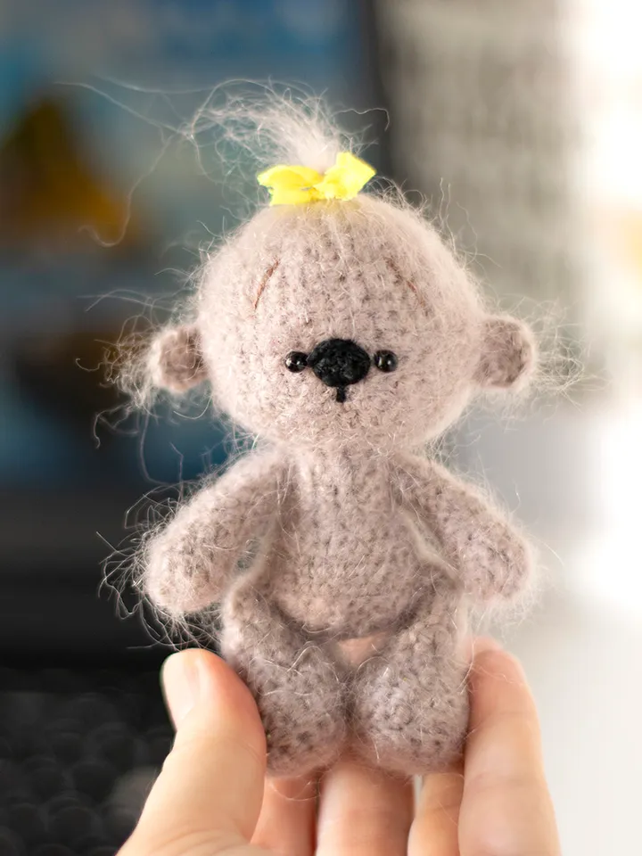 Cute crochet teddy bear gift for lovers of these animals, smal stuffed teddy bear plush toy, handmade gift for girl
