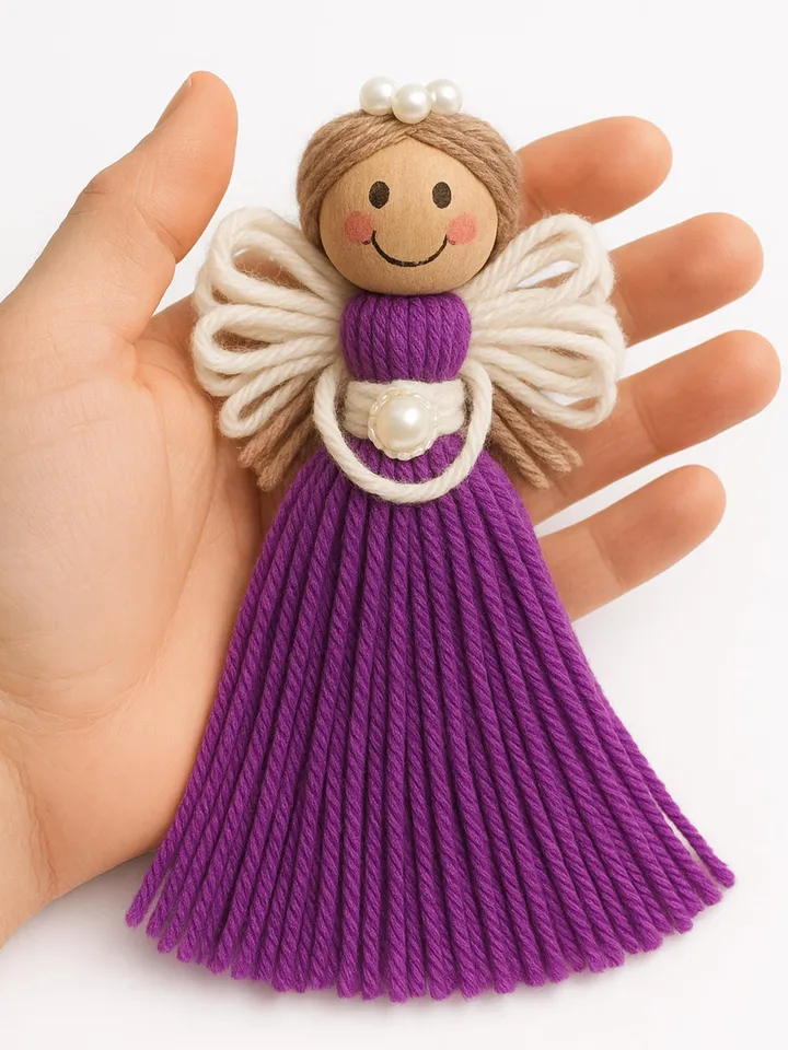DIY Yarn Angel Craft Pattern Tutorial, Beginner-Friendly Easy Yarn Angel Pattern for Beautiful Handmade Holiday Decorations & Gifts