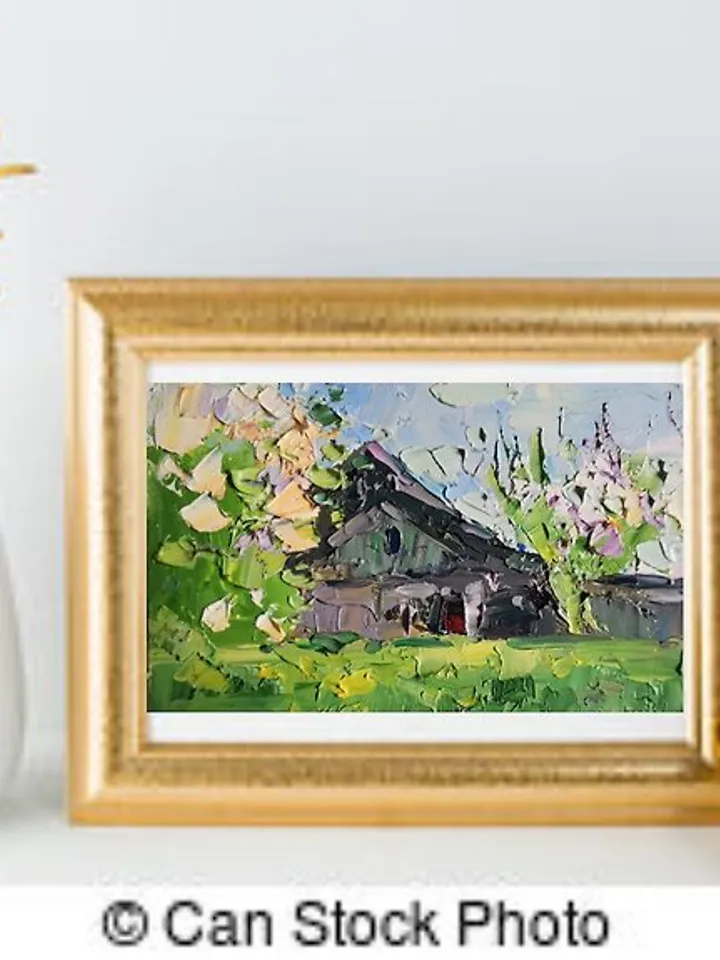 Sakura Painting Original Art Cherry Impasto Oil Painting 4 x 6 in by Verafe