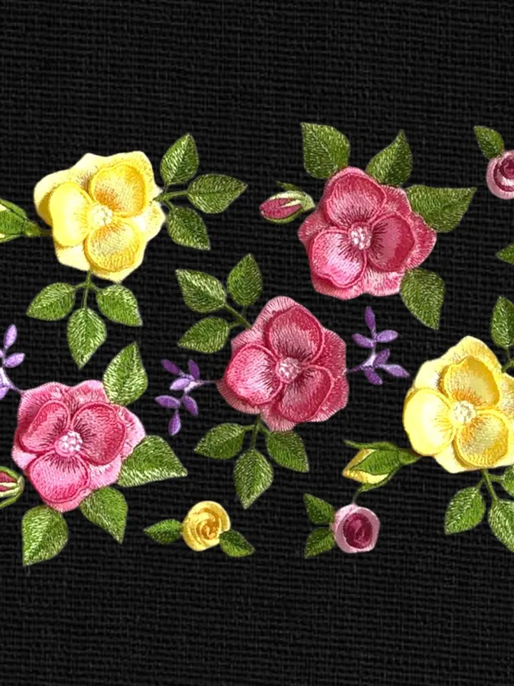 3D Roses set machine embroidery design 3D digital embroidery pattern clothing decor embroidery motif