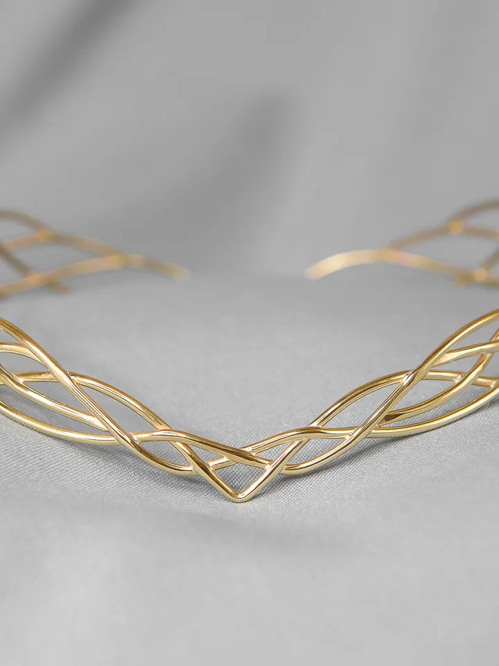Wedding diadem Bridal Elven Tiara Elven bridal hair vine Wedding Headpiece bridal headband fantasy fairy Tiara Louise