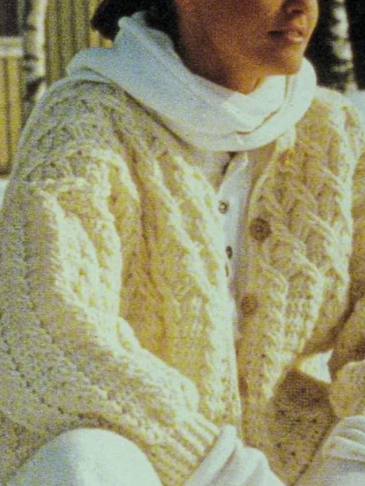 Cardigan crochet pattern, aran crochet cardigan, cable crochet cardigan women pdf