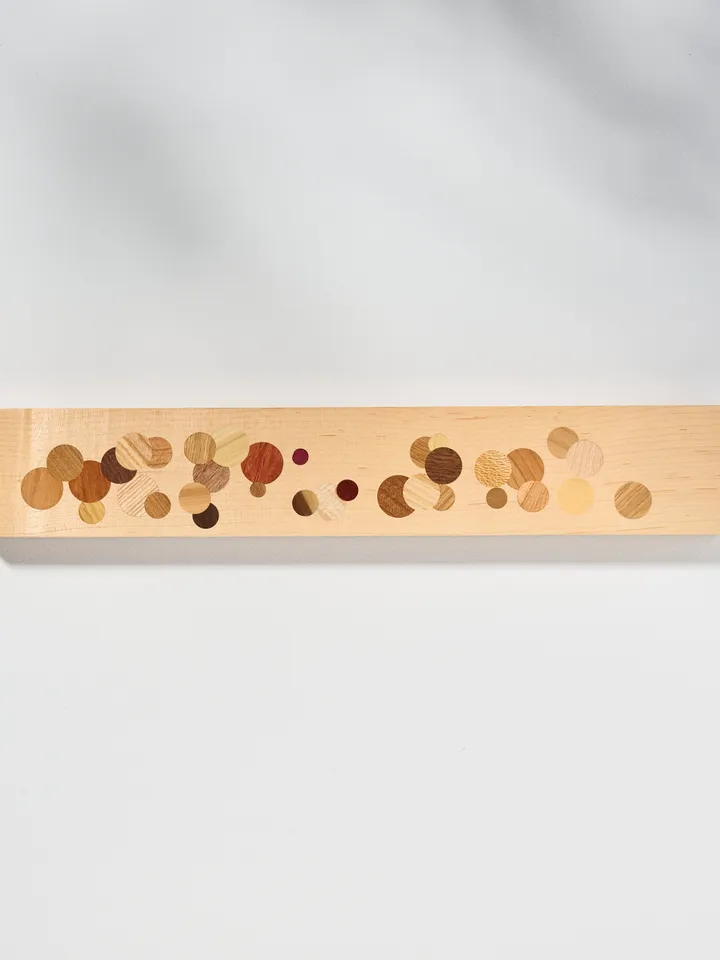 Multi Color Polka Dot Inlay Maple Wall Mounted Magnetic Knife Holder