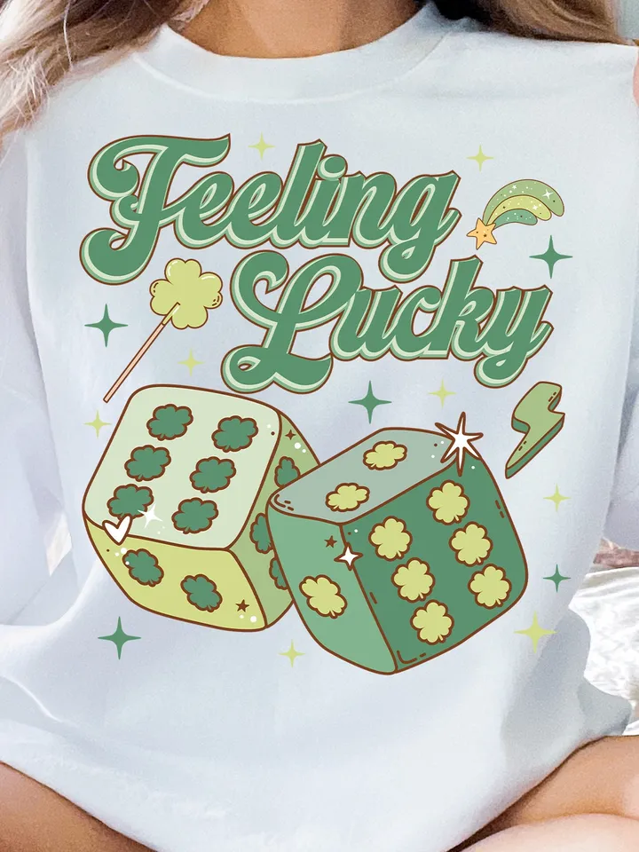 Feeling Lucky PNG, Lucky Png, St Patrick's Day Png, Lucky Sublimation, Clover Png, Shamrock Png, Png Sublimation Designs, Trendy St Patricks