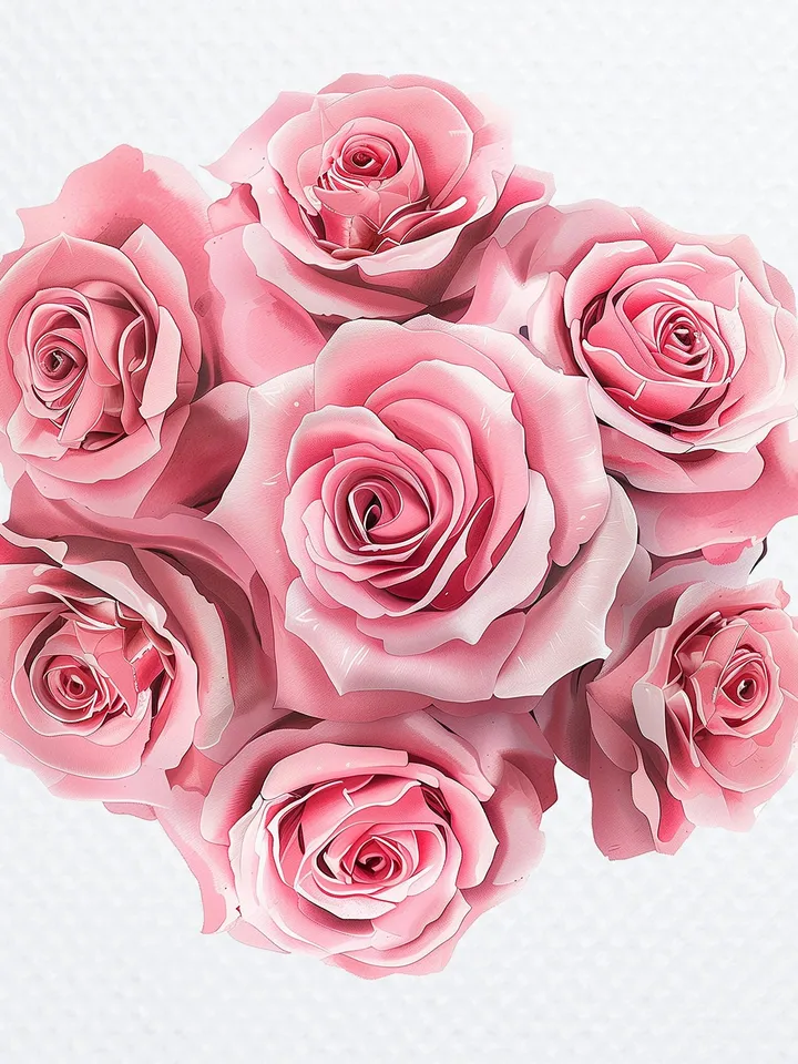 16 Pink Roses PNG Bundle, Watercolor Roses bouquet for sublimation, Paper craft, Printable Roses clipart, Digital download, junk journals