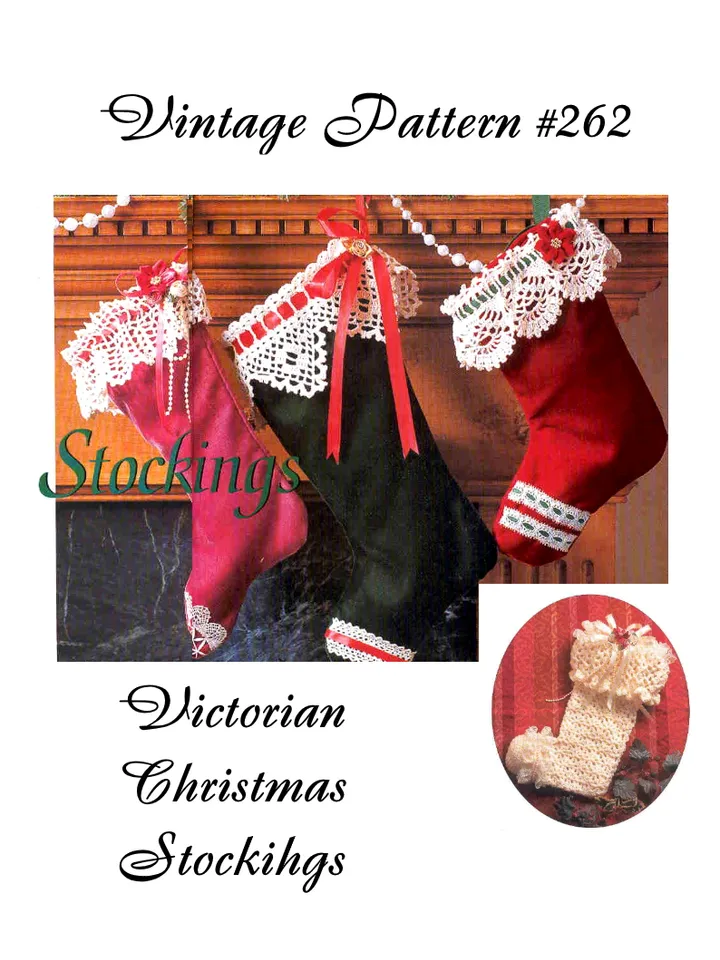 Christmas Stockings Vintage Crochet Pattern 262 PDF