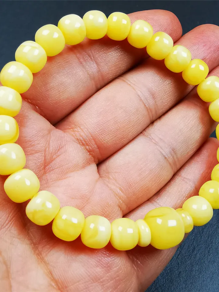 Gandhanra Tibetan Amber Beads Bracelet, 26 Beads,9.8"