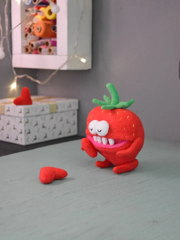 Fleece Plush Toy Pattern – Cute Strawberry Softie PDF