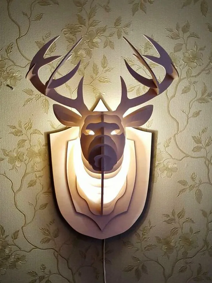 Digital Template Cnc Router Files Cnc Deer Files for Wood Laser Cut Pattern