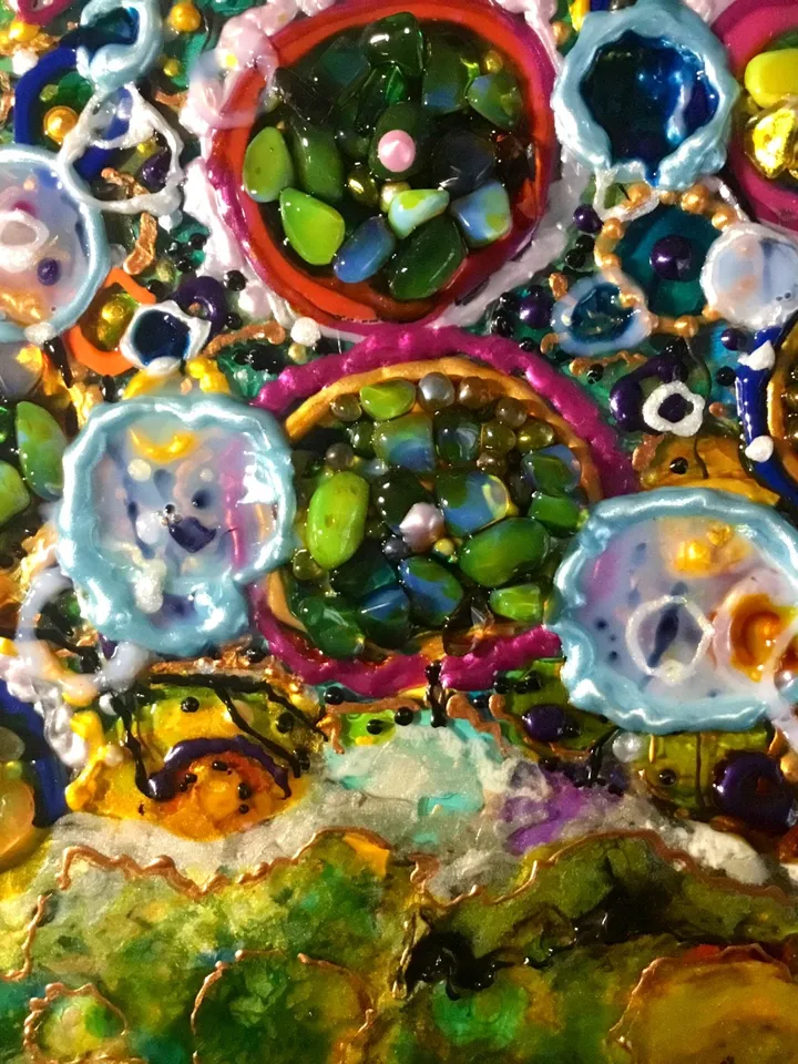 Abstract Painting on glass,stained glass panel,glass wall art,home decoration,gift,natural stones decorated.