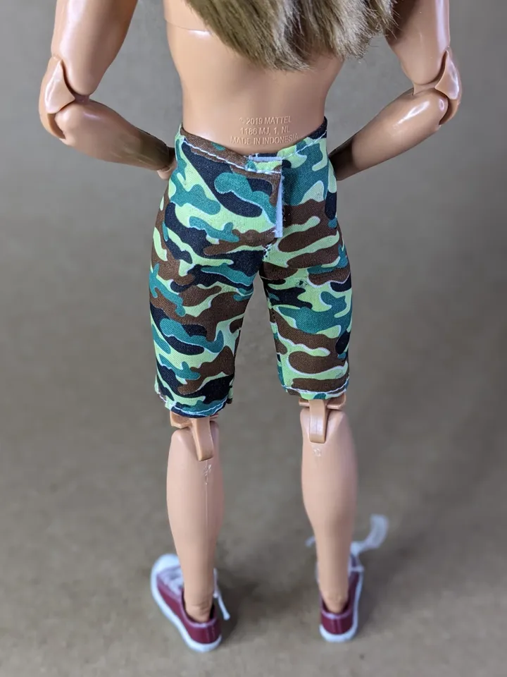 Camo shorts for for 12 inch fashion male dolls