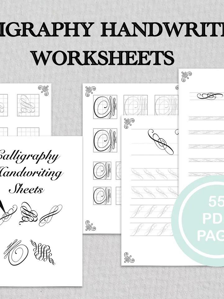 Art Calligraphy Practice Sheets, Calligraphy line worksheets