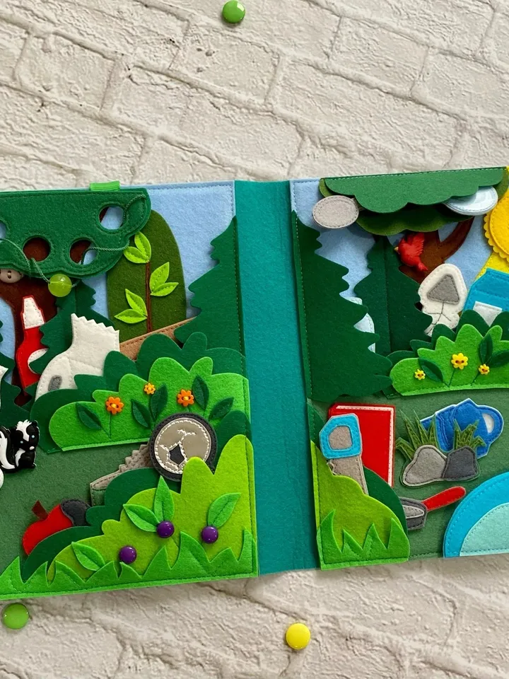 Waste Sorting Activity Quiet book Pattern pdf, Felt book pattern, Soft sensory book template, Busy book sewing ideas  kids 2, 3, 4 year old