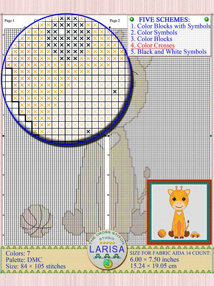 Giraffe Cross Stitch Pattern | Darling Baby Giraffe Pattern