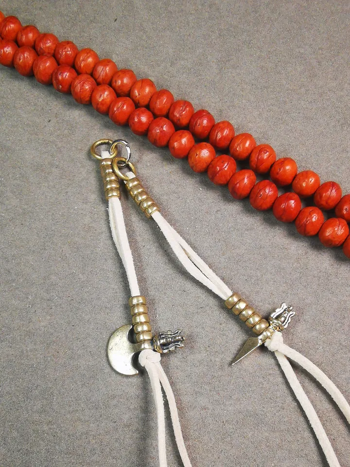 Gandhanra Handmade 5mm Tibetan Buddhist Prayer Bead Counters for 8-15mm Mala,With Kartika and Kila Pendant