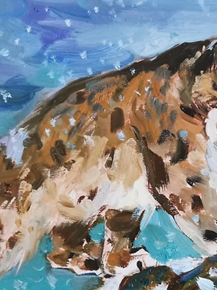 Snow leopard Painting Original Art Canvas Painting Animal Art 手工油畫