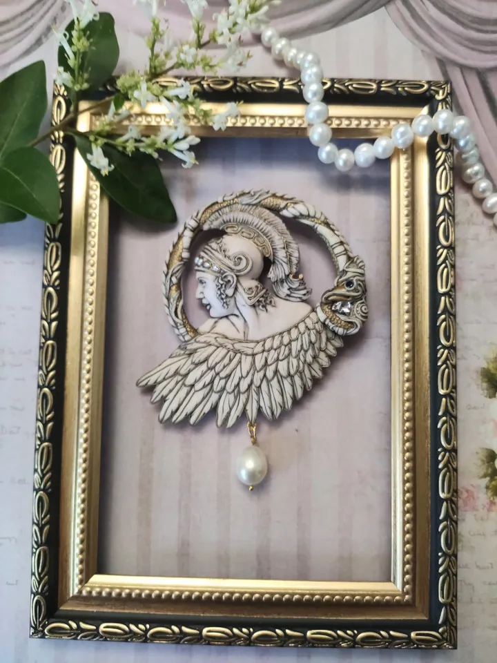 Art Nouveau Greek brooch, Greek pin, Large brooch, Antique pin of Alexander