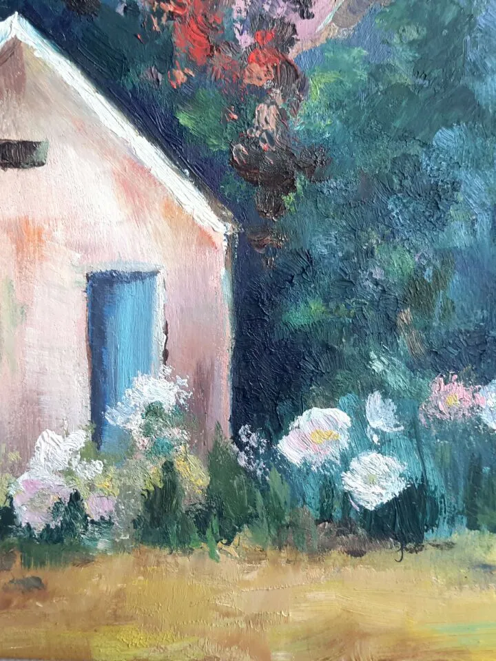Colorful fairy-tale houses Original Oil Painting.