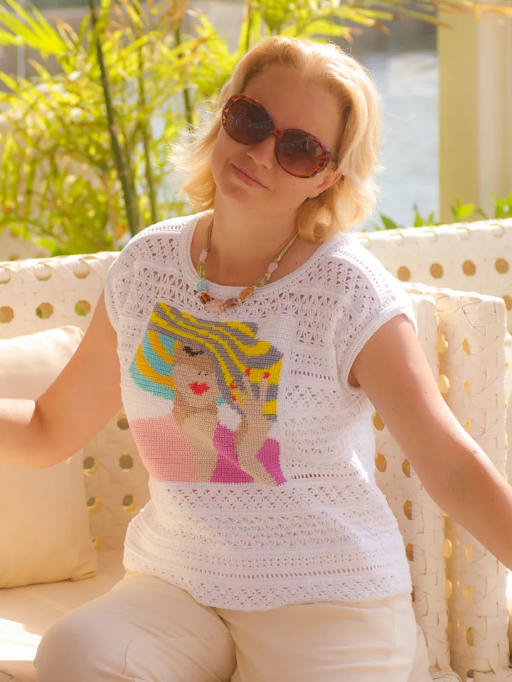 Women's Summer Top 'Lady in Hat' Crochet Pattern