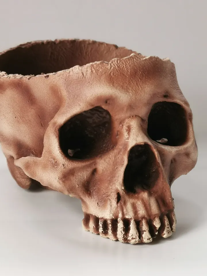 Skull Planter, Human Skull Bowl, Skeleton Bowl, Skull Decoration, Skull Pot, Halloween Bowl, Realistic Human Size Skull Replica Bowl