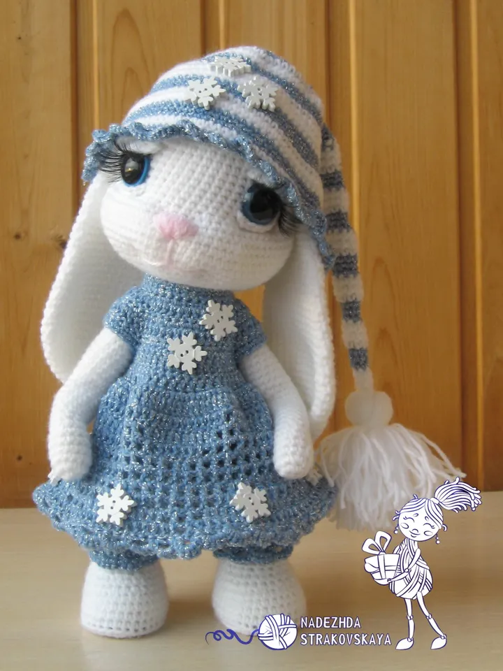 Crochet pattern Set 4 in 1: Bunny Roseatte (crochet and knitting), Bunny Sunny, Bunny In Beret and Bunny in Blue