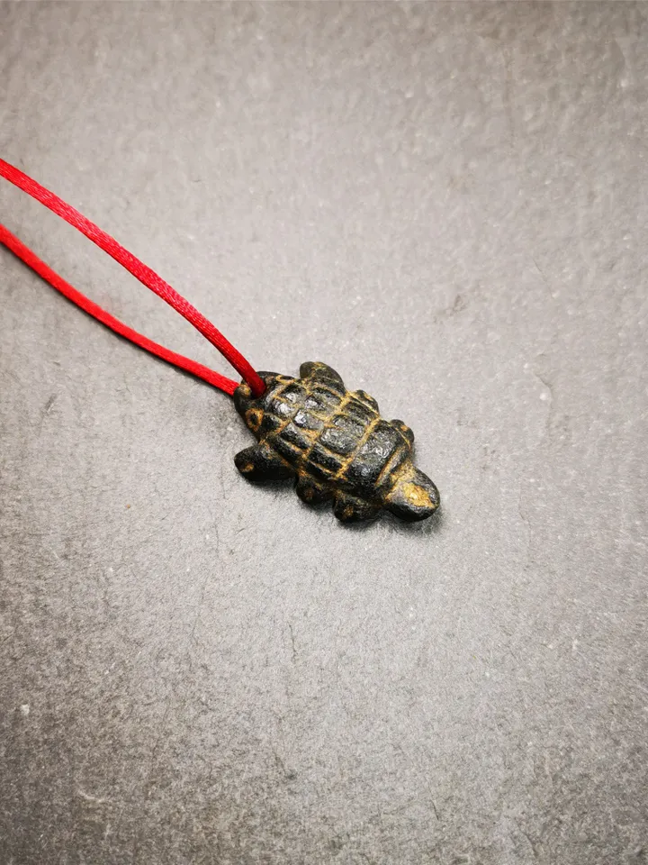 Gandhanra Handmade Tibetan Amulet,Obsidian Carved Scorpion Guru of Padmasambhava Pendant,1.38"