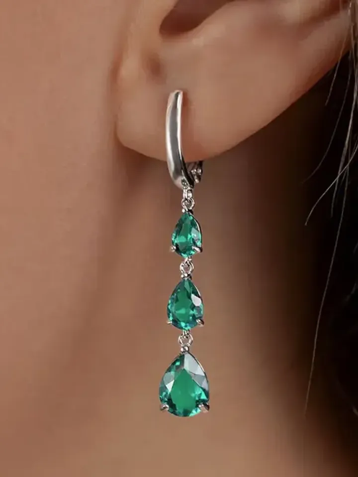 Earrings Silver 925 with tourmaline