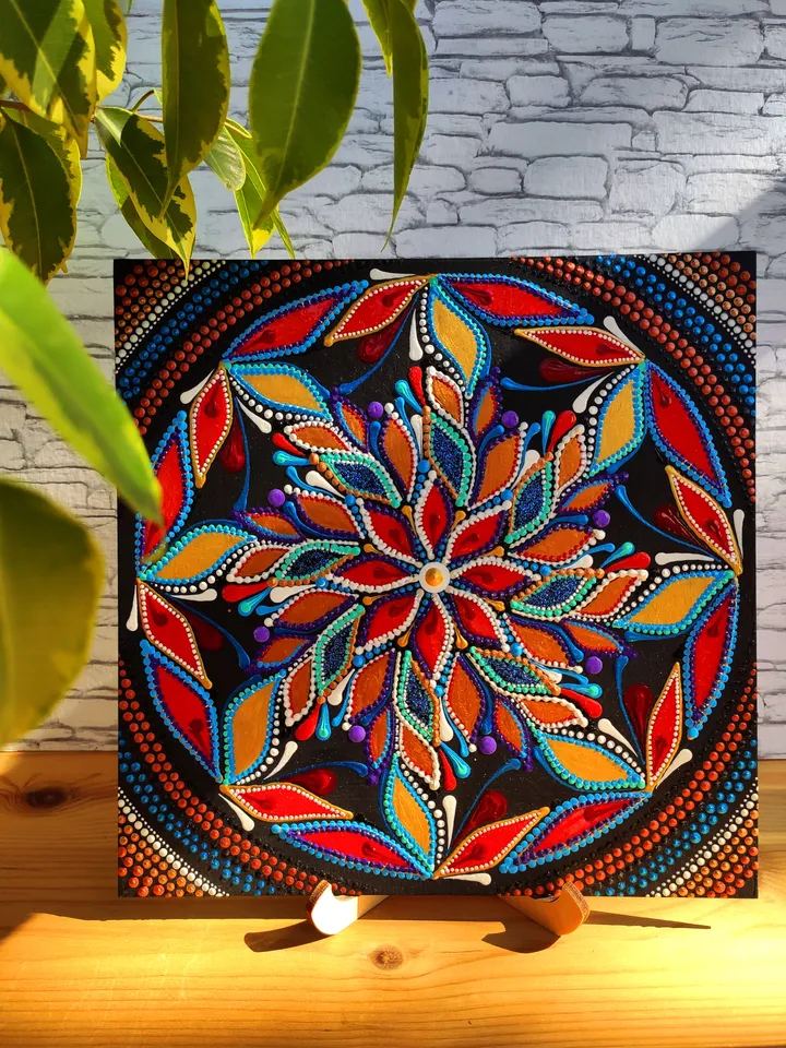 Dot Mandala Painting Original Art Hand Painted Meditation Mandala Art