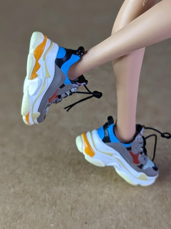 Gray & Blue sneakers for 11 inch female dolls (MH g1, g2, g3 or EAH)