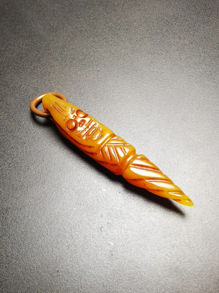 Gandhanra Tibetan Bone Carved Amulet Kila(Dorje Phurba), Skull Smasana Pattern,Hand-Carved Counter Pendant for Mala,Prayer Beads