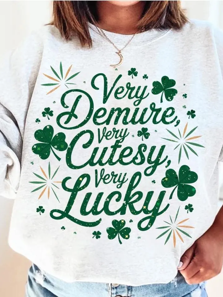 Very Demure Very Lucky Png, Glitter St Patrick's Day Coquette PNG, St Patty's Day Very Cutesy png, Lucky Shamrock PNG, Irish Png