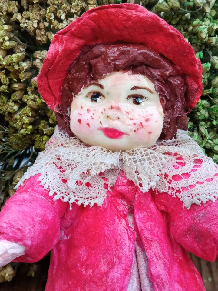 Handcrafted Little Red Riding Hood Doll - Perfect for Christmas & Home Décor Indoor. Art doll.