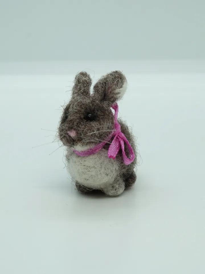 Cinnabun the rabbit, miniature needle felted bunny, gift for her, tiny rabbit, made to order